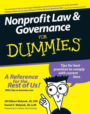 Nonprofit Law and Governance For Dummies (0470087897) cover image