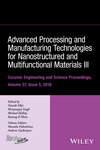 Advanced Processing and Manufacturing Technologies for Nanostructured and Multifunctional Materials III, Volume 37, Issue 5 (1119321700) cover image