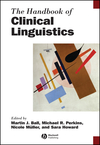 The Handbook of Clinical Linguistics (1444301012) cover image