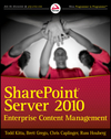 SharePoint Server 2010 Enterprise Content Management (0470584653) cover image