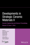 Developments in Strategic Ceramic Materials II: A Collection of Papers Presented at the 40th International Conference on Advanced Ceramics and Composites, January 24-29, 2016, Daytona Beach, Florida, Volume 37, Issue 7 (1119321786) cover image