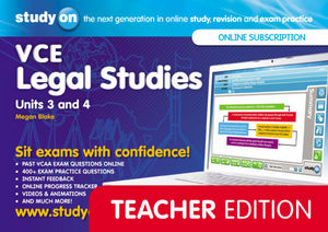 StudyON VCE Legal Studies Units 3 and 4 Teacher Edition (Online Purchase)