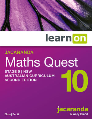 Jacaranda Maths Quest 10 Stage 5 2e NSW Australian curriculum learnON (Codes Emailed)