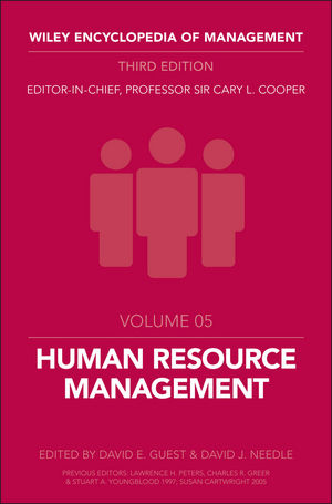 Wiley Encyclopedia of Management, Volume 5, Human Resource Management, 3rd Edition