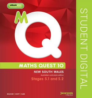 Maths Quest 10 For NSW 5.1/5.2 Pathway Australian Curriculum Edition eBookPLUS (Online Purchase)