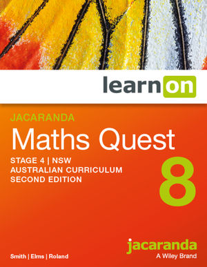 Jacaranda Maths Quest 8 Stage 4 NSW Australian curriculum 2e learnON (Codes Emailed)