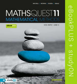 Maths Quest 11 Mathematical Methods VCE Units 1&2 eBookPLUS (Online Purchase) + StudyOn VCE Mathematical Methods Units 1&2 (Online Purchase)