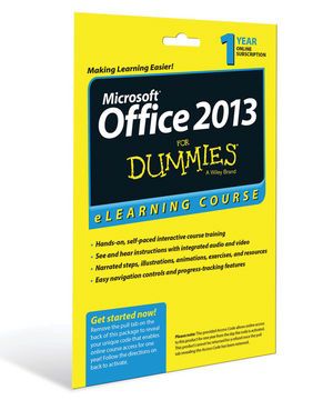Office 2013 For Dummies eLearning Course Access Code Card (12 Month Subscription)