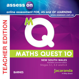 Assesson Maths Quest 10 Pathways 5.1/5.2/5.3 For New South Wales Australian Curriculum Teacher Edition (Online Purchase)
