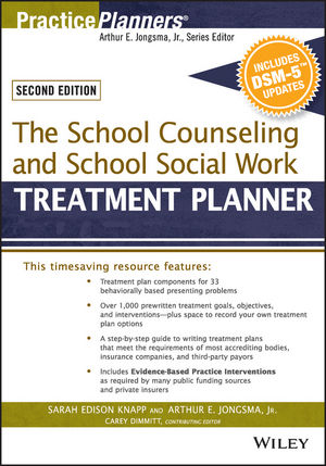 The School Counseling and School Social Work Treatment Planner, with DSM-5 Updates, 2nd Edition cover image